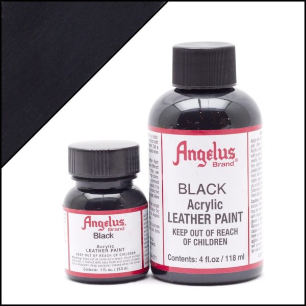 Черная краска для кроссовок Angelus 4 oz, укрывная – Black 001