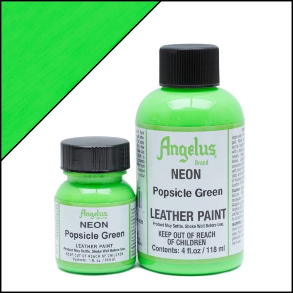 Кислотно-зеленая краска для кроссовок Angelus Neon 4 oz – Popsicle Green 126