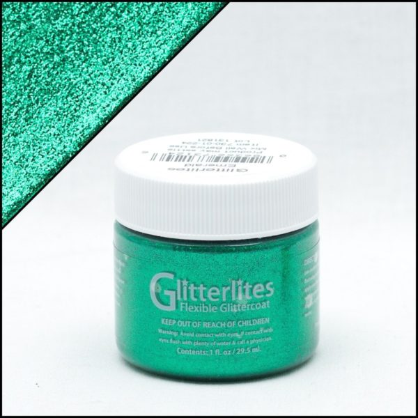 Изумрудно-зеленая краска для кроссовок с блёстками Angelus Glitter – Emerald 220