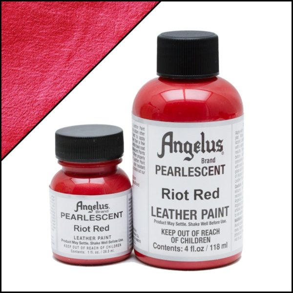 Красная краска для кроссовок Angelus Pearlescent 1 oz (29 мл) – Riot Red 451