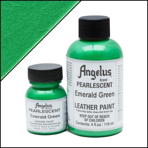 Зеленая краска для кроссовок Angelus Pearlescent 1 oz (29 мл) – Emerald Green 457