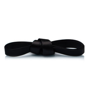 Атласные шнурки 100 см – Черные