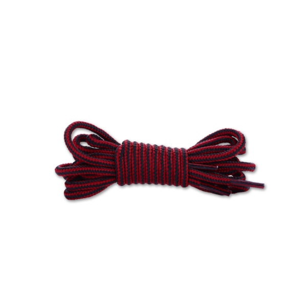 Круглые двухцветные шнурки 120см – Красно-черные