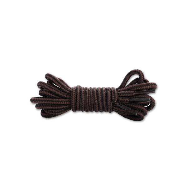 Круглые двухцветные шнурки 120см – Черно-бежевые