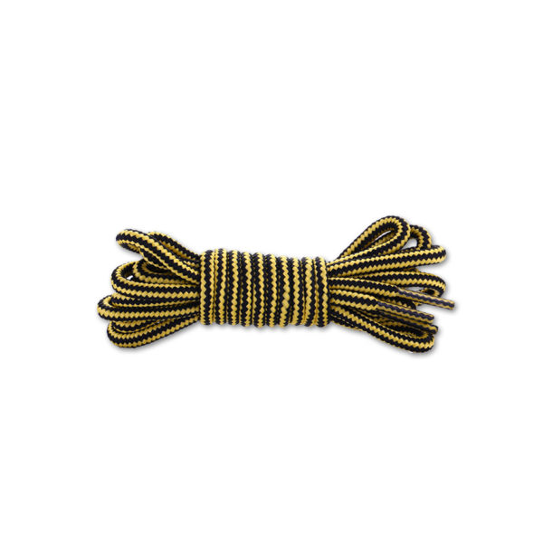 Круглые двухцветные шнурки 120см – Черно-желтые