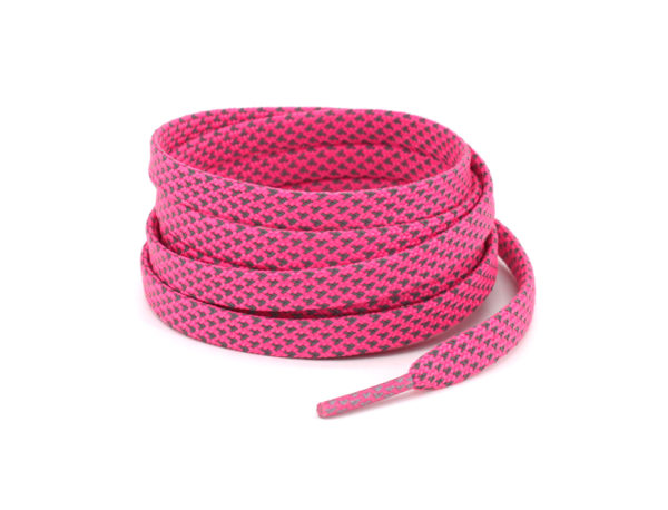 Светоотражающие шнурки плоские 120см – Розовые