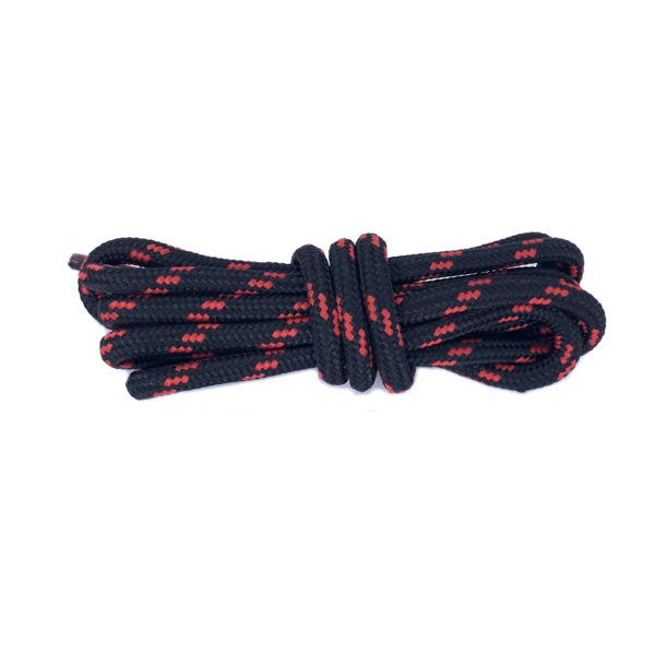 Круглые двухцветные шнурки 120см – Красно-черные