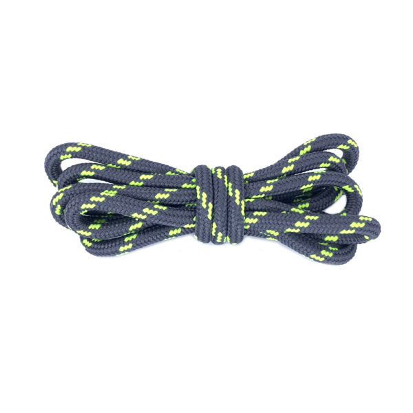 Круглые двухцветные шнурки 120см – Серо-зеленые