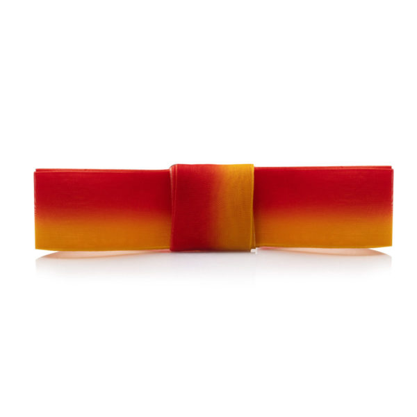 Шнурки из органзы двухцветные 120 см – красно-желтые