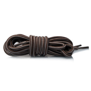 Круглые двухцветные шнурки 150см – коричнево-серые