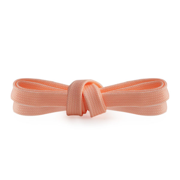 Шнурки плоские 120см – Пудро-оранжевый неон